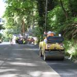 Construction takes place on one of the citys East Mercer Way roadside shoulder paving projects. Courtesy of the city of Mercer Island