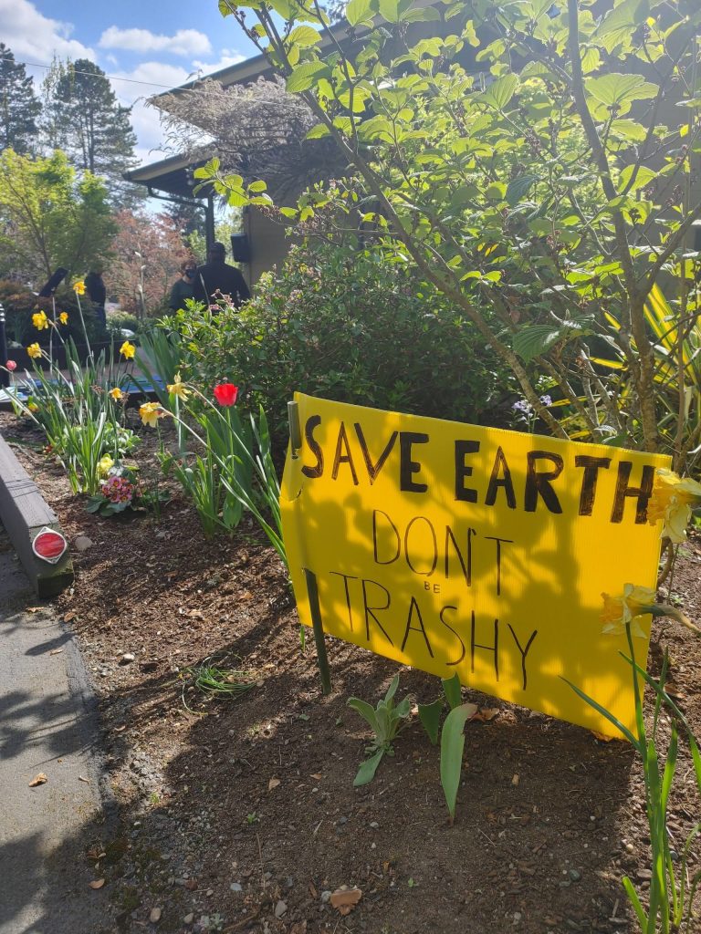 One of several signs posted at the Earth Day Fair. Andy Nystrom/ staff photo