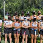 The Mercer Island High School girls varsity tennis team defeated its first three opponents, Newport, Sammamish and Bellevue, 7-0 each. Pictured back row, from left to right: Maya Wong, Ava Motroni, Jaya Manhas, Chloe Degracia, Celia Steinhauer and Lindsey Whelan. Front row, from left to right: Charlotte Morrison, Kendall Baebler, Ella Simpson, Mira Patel, Izzy Roe and Ava Chatalas. Coaches are Carol Gullstad and Julie Stillman. Photo courtesy of Carol Gullstad
