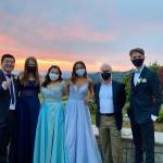 From left to right: Nevin Wong, Rosie MacKinnon, Katie Garry, Kaya Jaecks, Principal Walter Kelly and Alex Castleman. Courtesy photo