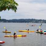 Seattle Adventure Sports kayak campers cruise around a section of Lake Washington off Luther Burbank Park on June 30. Photo courtesy of Ryan Daly