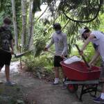 Daniel Chivo’s project restored a previously neglected overgrown portion of the Herzl Ner Tamid Synagogue’s property. Courtesy photo