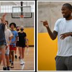 Jamal Crawford, who played for 20 seasons in the NBA, answered copious questions and interacted with players at his Summer Basketball Skills Camp at the Mercer Island Boys Girls Club on Aug. 3-5. Sixty-five boys and girls players in grades 3-8 attended the camp. Andy Nystrom/ staff photos