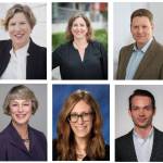 Top from left, Kate Akyuz, Deborah Lurie and Brian Giannini Upton. Bottom from left, Lisa Anderl, Lacey Aaker and Dan Glowitz. Courtesy photos