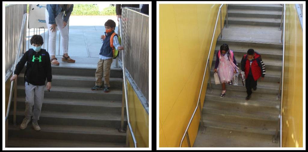 Northwood Elementary School students descend the stairs en route to their classes. Andy Nystrom/ staff photos