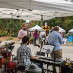 The Eastside Quintet of Joe Walrath, Jake Houser, Jacob Batchelder, Nate Sharp and Zack Mautz perform jazz tunes at the Mercer Island Art UnCorked event on Sept. 10 at the Greta Hackett Outdoor Sculpture Gallery. The Mercer Island Chamber of Commerce presented the food, music, art and wine tasting gathering, which featured 18 wineries. Estimated attendance fluctuated between 350-500 over the course of the three-hour event. Photo courtesy of the Mercer Island Chamber of Commerce