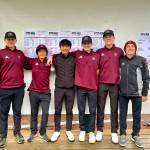 Mercer Island High School boys golfers after winning the 3A KingCo championship tournament: (left to right), junior Evan Otte, sophomore Wonjoon Seo, sophomore Elliott Hoang, junior Spencer Smith, senior Ethan Evans and sophomore Brian Murdock. Courtesy photo