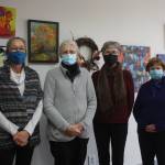 From left to right, Mercer Island Visual Arts Leagues Anne Hritzay, Judith Roan, Mary McKelvey and Shirley Cherberg. Andy Nystrom/ staff photo