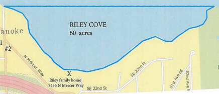 A Mercer Island cove could soon be named after World War II veteran Huston Hu Riley. Rendering courtesy of the state Committee on Geographic Names