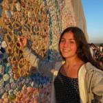 Mimi Hartman stands at the Gaza-Israel border during her travels. Courtesy photo