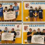 Winners of the 3 on 3 Islander Madness Tournament, clockwise from upper left, Triple Threat, Triple Trouble, Southside Ballers and BI Ballers. Courtesy photo