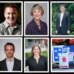 Top, Mercer Island City Council general election winners, Salim Nice, Lisa Anderl and Ted Weinberg. Bottom, Mercer Island School District director victors, Dan Glowitz and Deborah Lurie. Courtesy photos