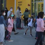 Northwood Elementary School students arrive for their first day of classes on Sept. 1, 2021. Andy Nystrom/ staff photo