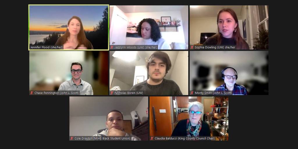 Participants gather online for the Towards Inclusive Community event on Feb. 2. It was the first installment in the Community Conversations series. Zoom screen shot