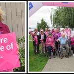 The American Cancer Society honored Roxanne Helleren as the 2022 recipient of the WA State Legacy & Leadership Celebrate Lives Award for organizing the Mercer Island Covenant Living at the Shores Making Strides Against Breast Cancer walk event in the fall and the Seattle Making Strides event. The senior living communitys resident life director, a cancer survivor herself, is passionate about the event and thankful for the support it gets each year. Helleren was honored during a virtual leadership event held on Feb. 8. She is pictured at left and on the far right in the survivors 2021 walk photo. Courtesy photos