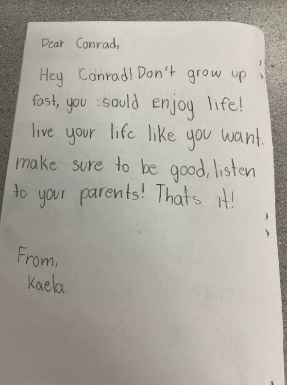 Courtesy photo
A note one of the sixth grade students left on the back of the Little Book of Sound.