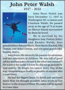 John Peter Walsh | Obituary