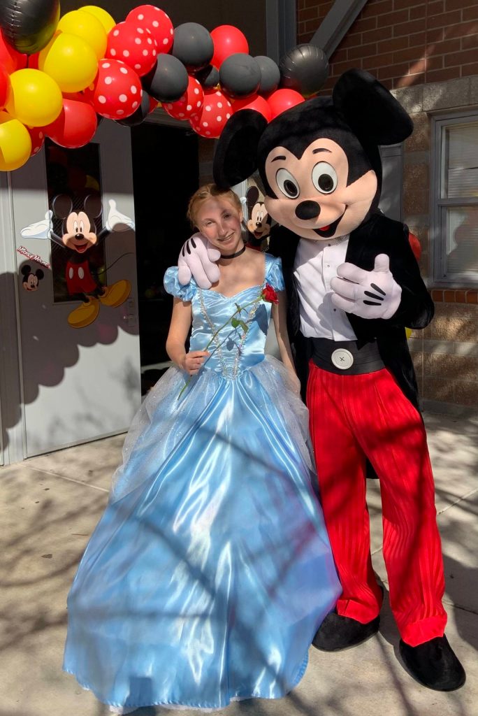 Brother-and-sister combo Logan and Summer Herzinger don their Mickey Mouse and Cinderella costumes at the Disney and Dessert Fundraising Event. Photo courtesy of Sharon Singh