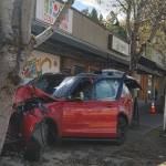 On the afternoon of April 5, a driver attempting to park in a space in The Boyd Collection lot surged forward and crashed his red SUV into a tree on the sidewalk, according to witnesses. Police, fire and emergency vehicles were on the scene after receiving a call at about 2:20 p.m. and the driver received a precautionary transport to the hospital with a possible injury, according to police and witness reports. There was no damage to any of the shops. The Boyd Collection is located at 7605 SE 27th St. Andy Nystrom/ staff photo