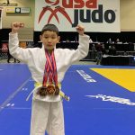 Mikhail Zulaev won a gold medal and two bronze medals at the 2022 USA Judo Youth National Championships. Courtesy photo