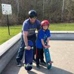 Kirk Robinson and his son Levi skateboarding on Mercer Island. Courtesy photo