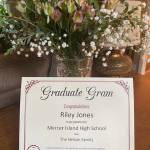 Pictured is a fictitious example of a Mercer Island Grad Gram. Photo courtesy of the Mercer Island PTA Council