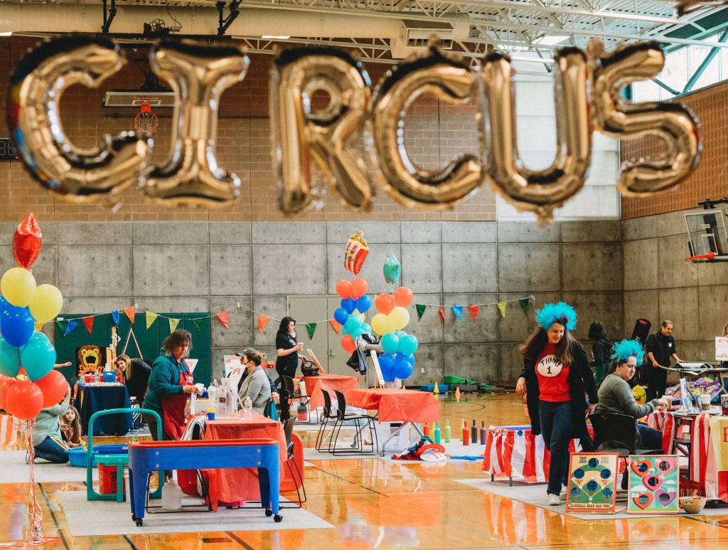 Volunteers from preschools and local businesses helped bring last Saturdays Circus event, presented by the Mercer Island Preschool Association and the city, to life. Courtesy of B3 photography