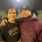 Keawe Brown with his dad, Keoni. Courtesy photo