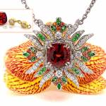 One of Robin Callahan's clients brought in some beautiful pieces of old and broken jewelry. The client gave Callahan complete design freedom, and she created this amazing statement pendant.