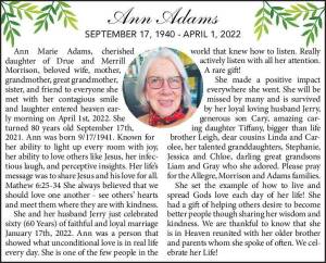 Ann Adams | Obituary