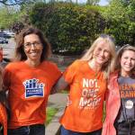 Some of the founding members of the Mercer Island PTA Committee on Gun Violence Prevention are, from left to right, Gwen Loosmore, Mindy Smith, Tanya Aggar, Lori Cohen-Sanford and Bharat Shyam. Courtesy photo