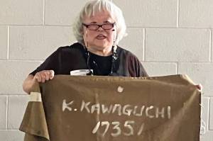 Judy Kusakabe answering questions from West Mercer Elementary 4th graders during her presentation. Photos by Soyun Chow