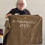 Judy Kusakabe showing West Mercer Elementary 4th graders her family gunny sack, where they had to place their belongings when they were sent to the prison camp. Photos by Soyun Chow