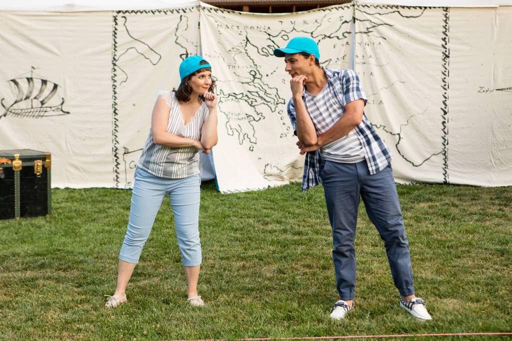 Kelly Karcher and Rico Lastrapes in Comedy of Errors, 2021. Photo by John Ulman.