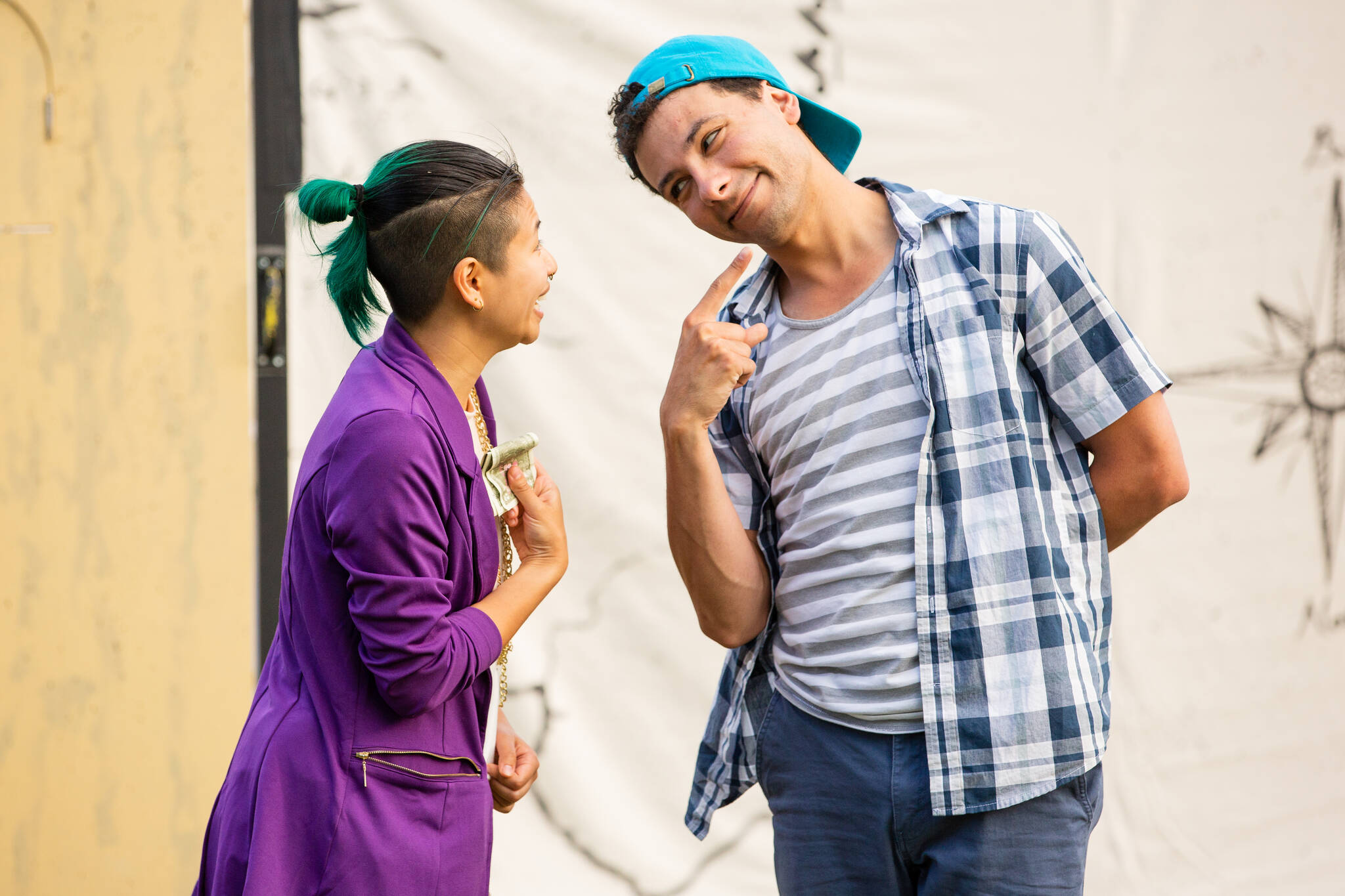 MJ Daly and Rico Lastrapes in Comedy of Errors, 2021. Photo by John Ulman