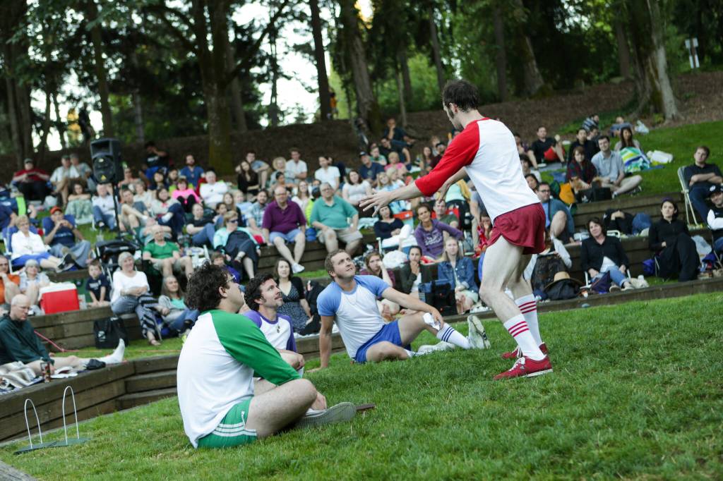 Actor performing in Loves Labours Lost, 2016. Photo by John Ulman.