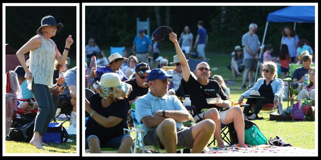 Mostly Music in the Park attendees dig the sounds of West Coast Feed on July 14. Andy Nystrom/ staff photos