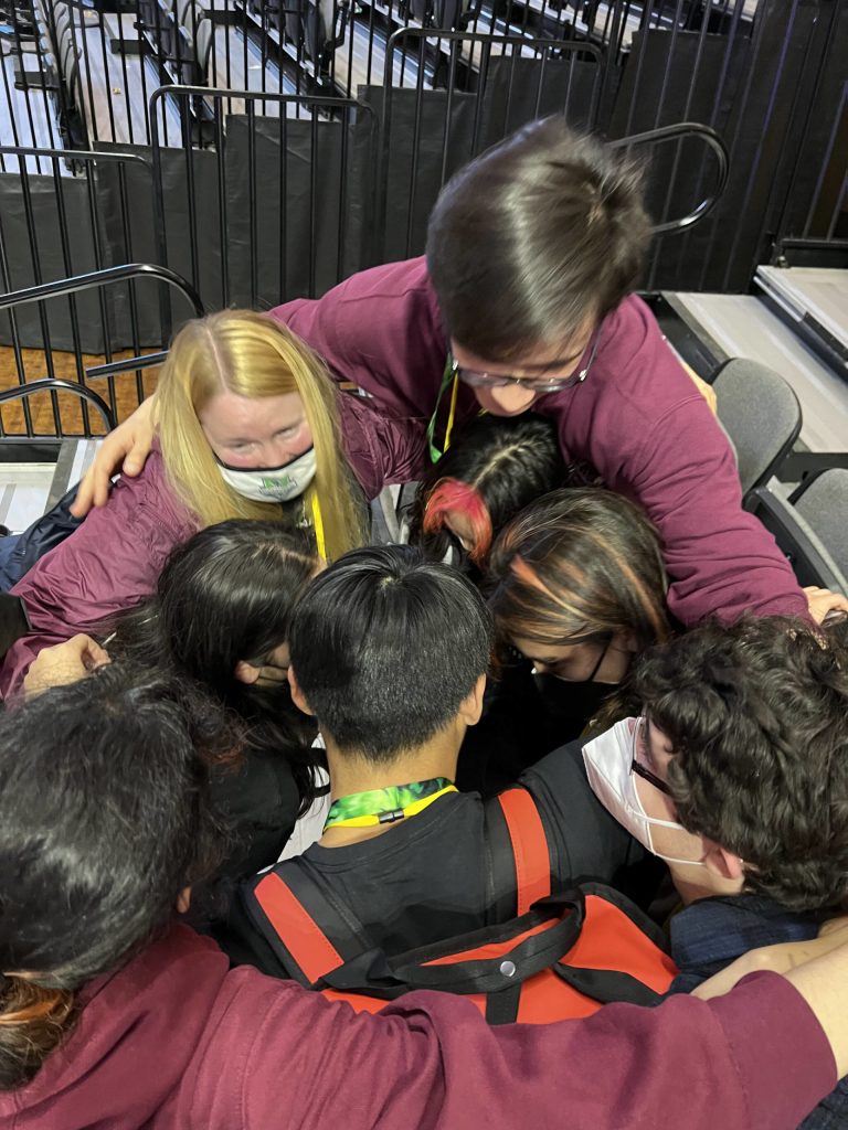 A Toast to Bread members unleash their emotions after taking second at Globals. Photo courtesy of Fred Mannby