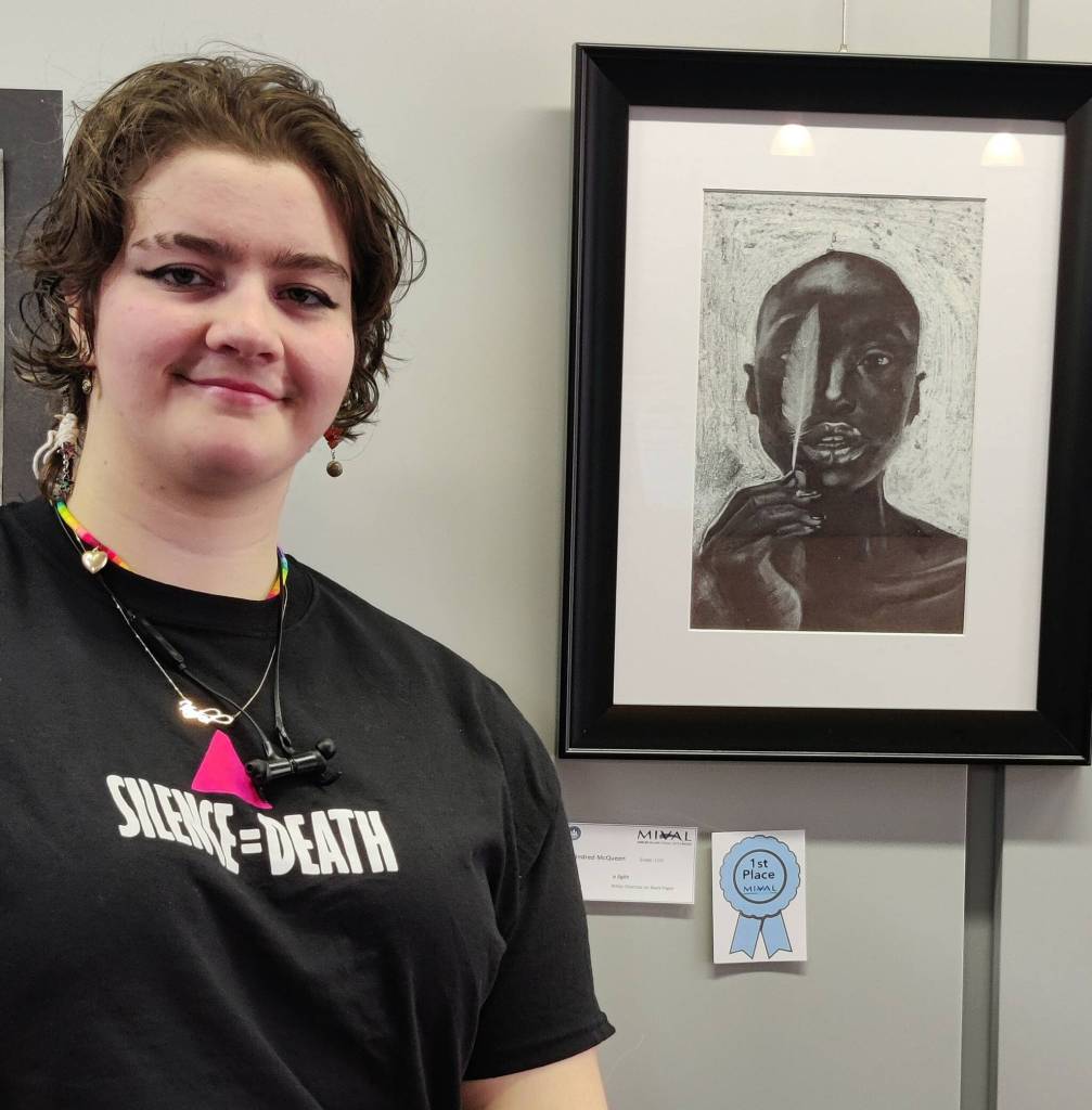 Kindred McQueen placed first in the grades 9-12 2D Art category for a light at the 48th annual Mercer Island Visual Arts League Junior Art Show at the Mercer Island Community and Event Center. Courtesy photo