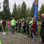 Rotary Club of Mercer Island members dedicate a peace pole in September 2019. Courtesy photo