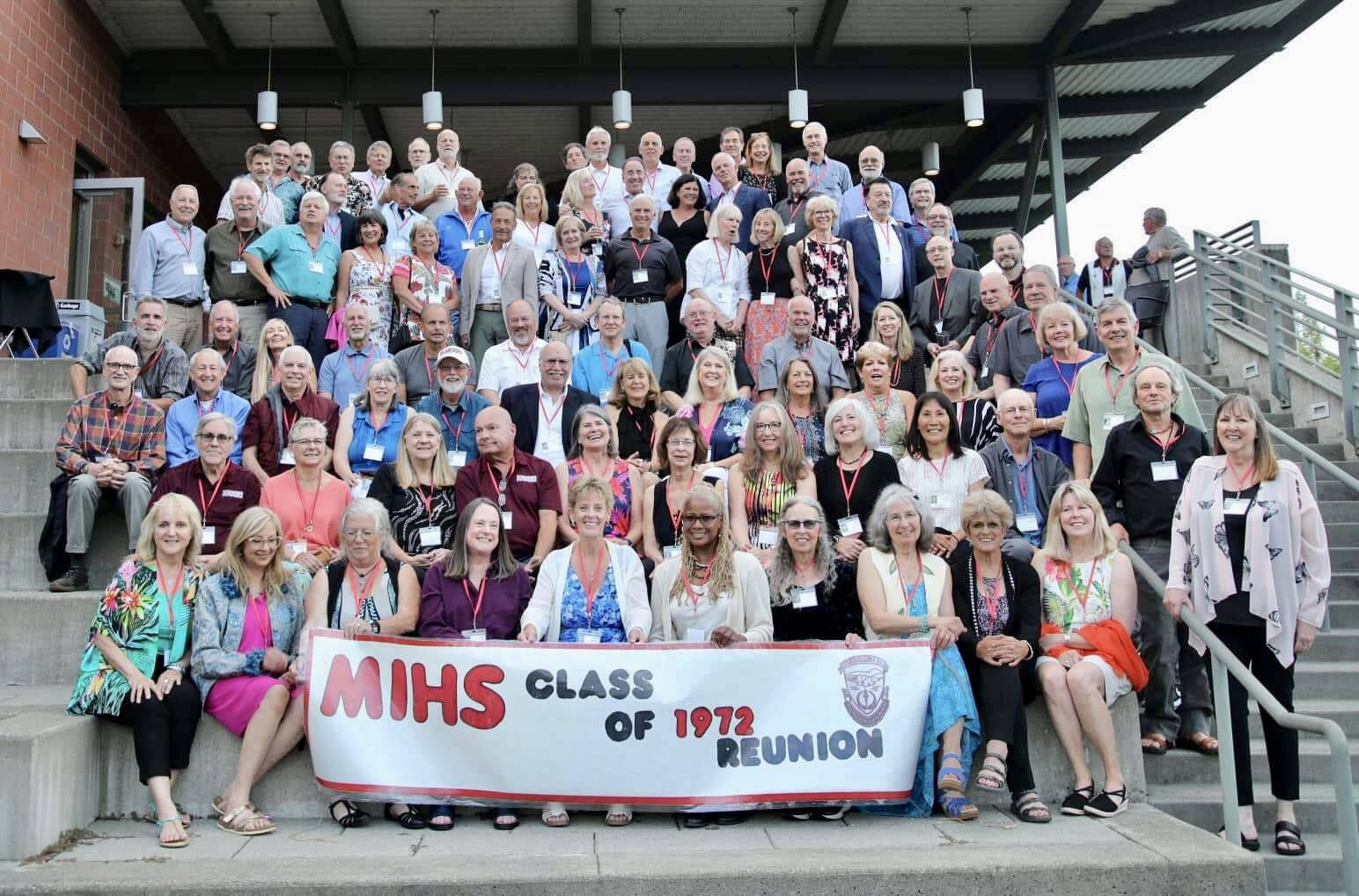 Members of the Mercer Island High School Class of 1972 gather for their 50th year reunion last month. Courtesy photo