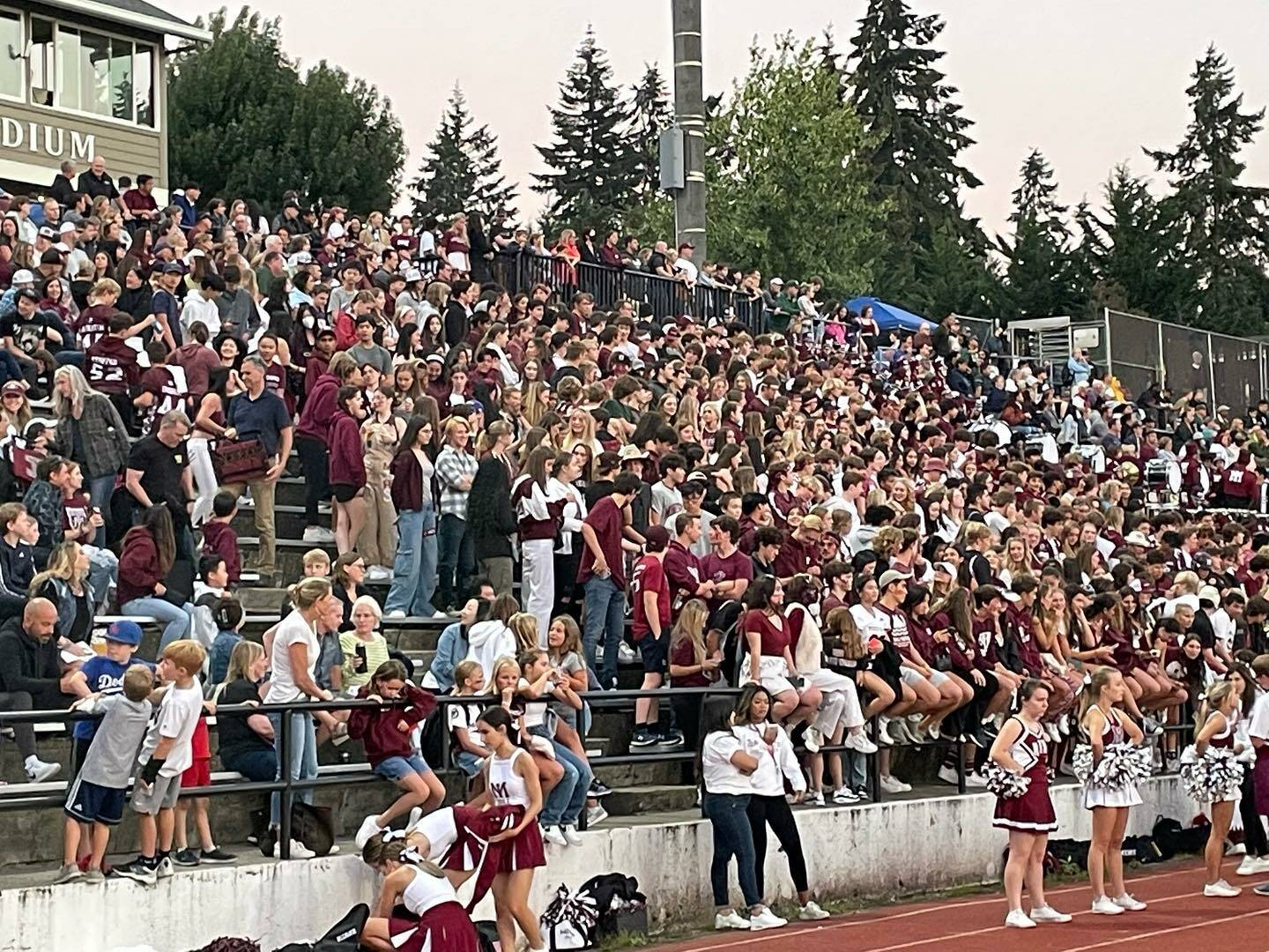 Fans pack the grandstand for the Mercer Island High School football teams home opener on Sept. 9. Auburn won, 41-20. Photo courtesy of Ian Henry, Mercer Island School District