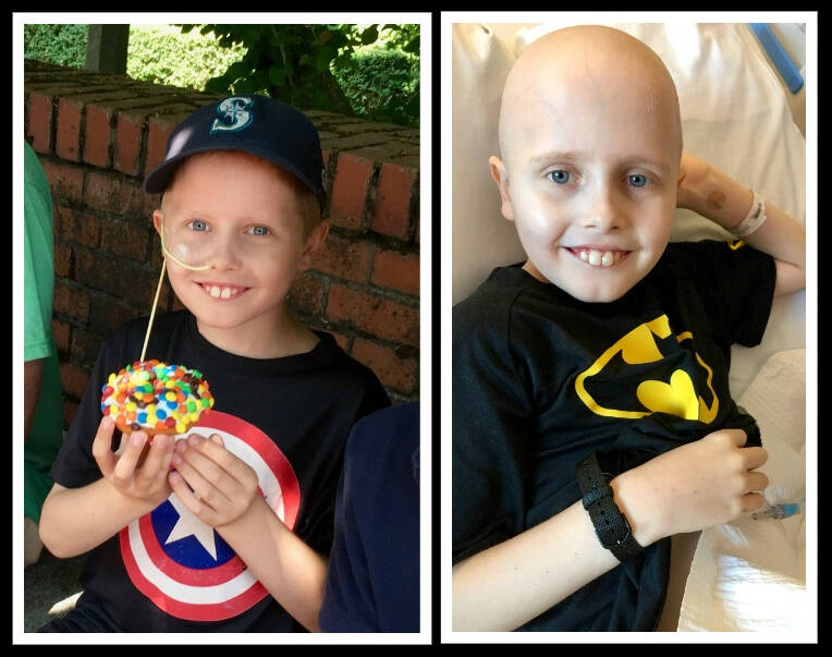 Ewan Lill at age 7, left, and age 8. Courtesy photos