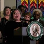 Mercedes Sanchez of Cedar River Clinics, which provide abortions and reproductive health care, speaks at in Federal Way on Oct. 28. Olivia Sullivan/the Mirror