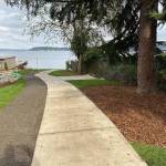 Mercer Islands Lincoln Landing shoreline has reopened for use and features an improved pedestrian path that makes it easier and more accessible to reach the shoreline through an ADA-compliant design. For the last five months, the city contractors tasks have been reconstructing a deeply eroded creek bed, building a vehicle access route for utility maintenance, restoring the stormwater channel to provide for better aquatic habitat and protection against erosion and excess silt and more. The full job is expected to be finished in December. Photo courtesy of the city of Mercer Island