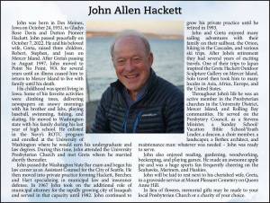 John Allen Hackett | Obituary