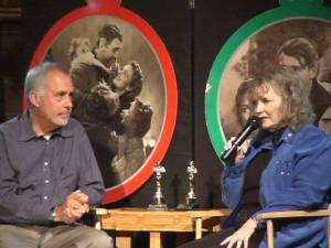 Columnist Greg Asimakoupoulos talks with actor Karolyn Grimes. Courtesy photo