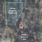 An aerial map shows where the new Bike Skills Area will be located at the former Adventure Playground portion of Deanes Childrens Park. Graphic courtesy of the city of Mercer Island