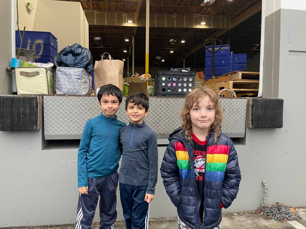 Beth Christoffersons first-grade class at Northwood Elementary worked together to support the Marys Place Holiday Giving Program. This effort helped bring to life current learning in the classroom as students completed a literacy unit from the newly adopted Benchmark Advance literacy curriculum: Unit 3 Being a Good Community Member. Students worked to understand the units essential question: Why do people get involved in their communities? Each year, Marys Place counts on community members to ensure that the Seattle nonprofit organizations kids and parents can celebrate the joy of the holiday season and share gifts with each other. Its mission is to ensure that no child sleeps outside by centering equity and opportunity for women and families. Northwood staff donated additional items during a previous drive for Marys Place. Pictured from left to right are Northwood second-grader Deven Mancini and first-graders Dillon Mancini and Everett Sykes. Courtesy photo