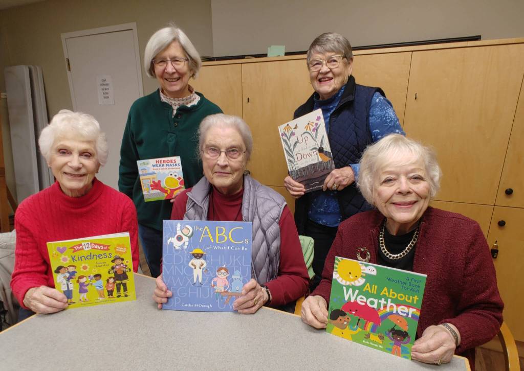 From left to right, Childrens Book Project from Mercer Island members Gail Layman, Judy Ginn, Lola Deane, Pat Norris and Mary Lu Sansburn. Not pictured: Arlene Nelson. Andy Nystrom/ staff photo